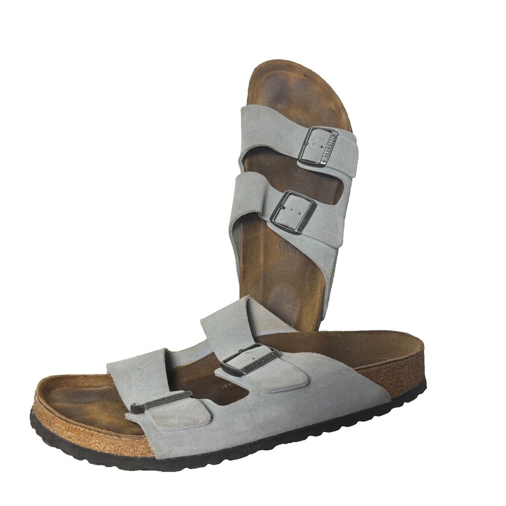 Birkenstock Blue Suede Sandals Women 11 Men 9 EU 42 Comfort Casual Slides